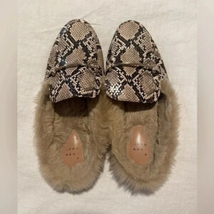 A New Day Mules Shoes Women Size 10 Reba Snake Skin Fur